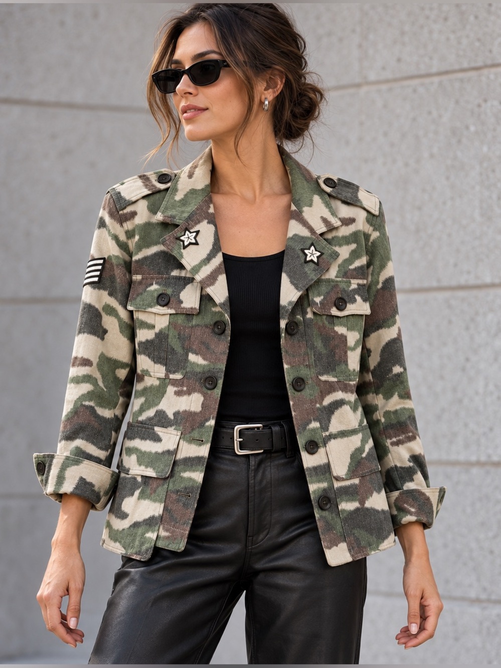 SMYTHE Bellows Pocket Camo Military Shirt Jacket M
